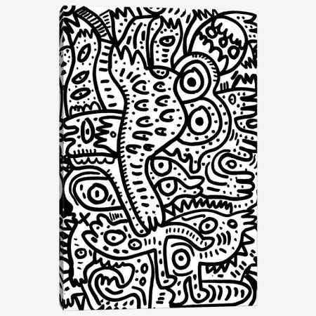 Summer Monsters In Black And White Canvas Print #EMM186} by Emmanuel Signorino Canvas Wall Art