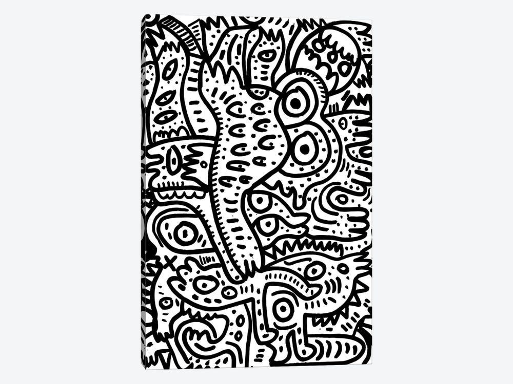 Summer Monsters In Black And White 1-piece Canvas Artwork