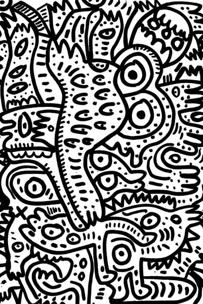 Black & White Patterns: Summer Monsters In Black And White by Emmanuel Signorino