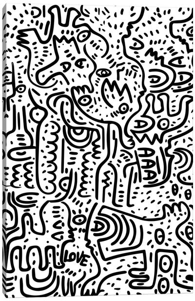 The Scream Canvas Art Print - Black & White Patterns