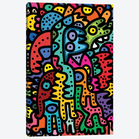 The Puzzle Creatures Canvas Print #EMM190} by Emmanuel Signorino Canvas Wall Art