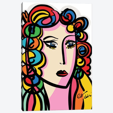The Rainbow Girl Portrait Canvas Print #EMM193} by Emmanuel Signorino Canvas Art