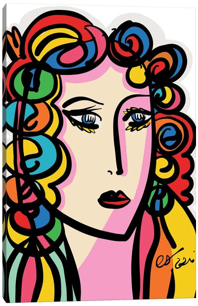 The Rainbow Girl Portrait Canvas Art Print - Emmanuel Signorino