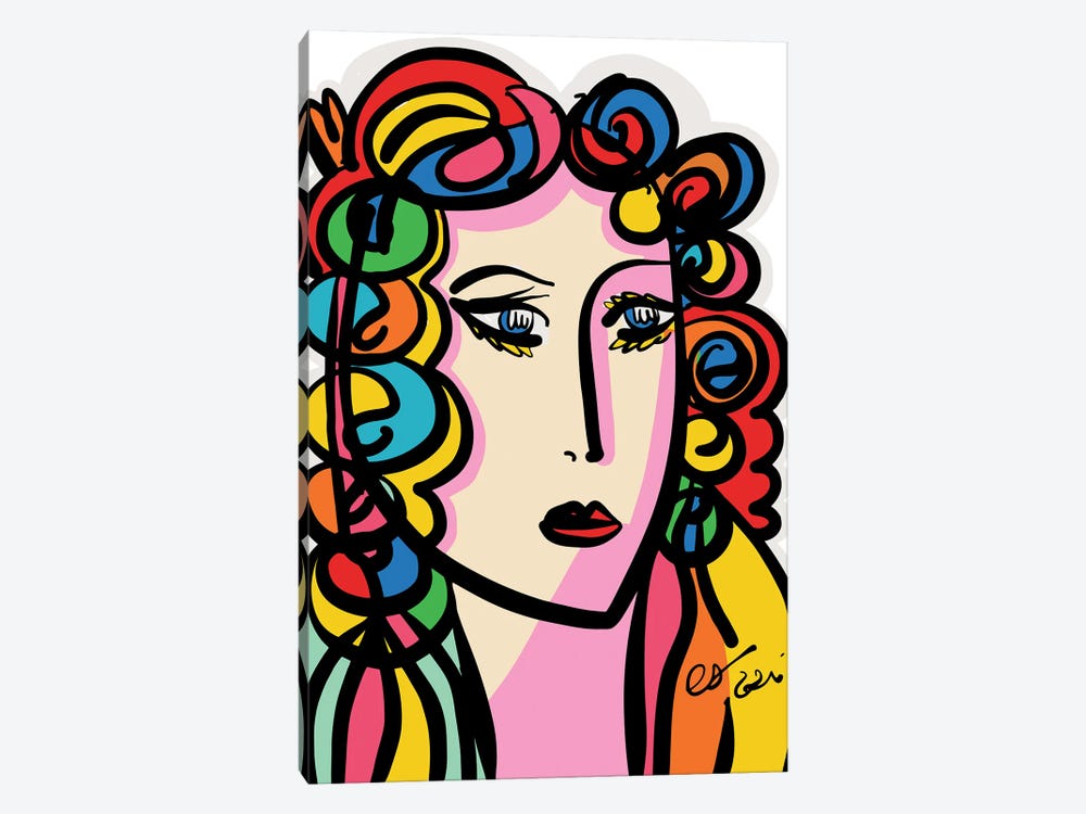 The Rainbow Girl Portrait by Emmanuel Signorino 1-piece Canvas Art