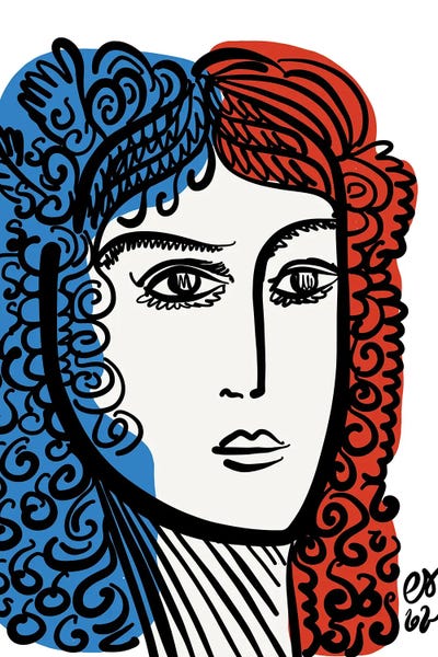 French Minimal Portrait by Emmanuel Signorino acrylic art print