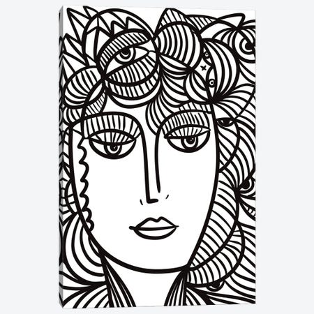 La Femme Fleur With Eyes In Her Hair Canvas Print #EMM208} by Emmanuel Signorino Canvas Art