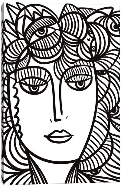 La Femme Fleur With Eyes In Her Hair Canvas Art Print - Emmanuel Signorino