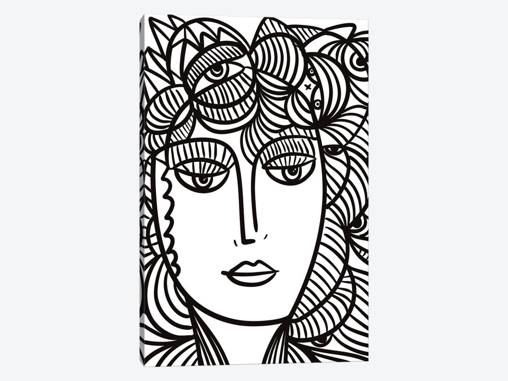 La Femme Fleur With Eyes In Her Hair by Emmanuel Signorino 1-piece Canvas Artwork