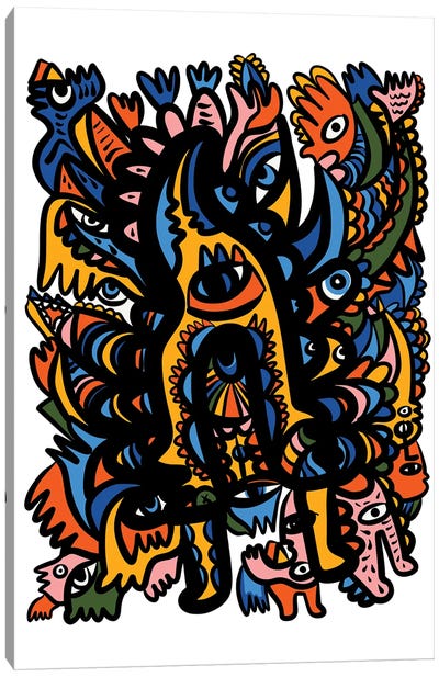 Pre-Colombian Mystic Graffiti Art Canvas Art Print - Emmanuel Signorino