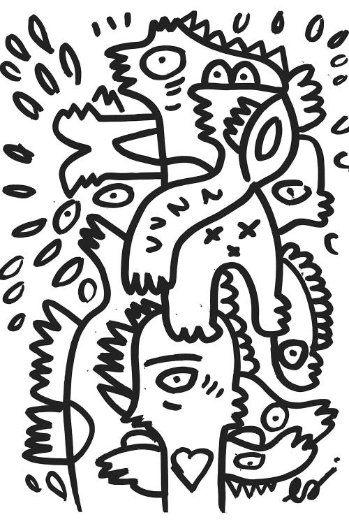 Graffiti Doodle Summer Of Love Creatures by Emmanuel Signorino wall art