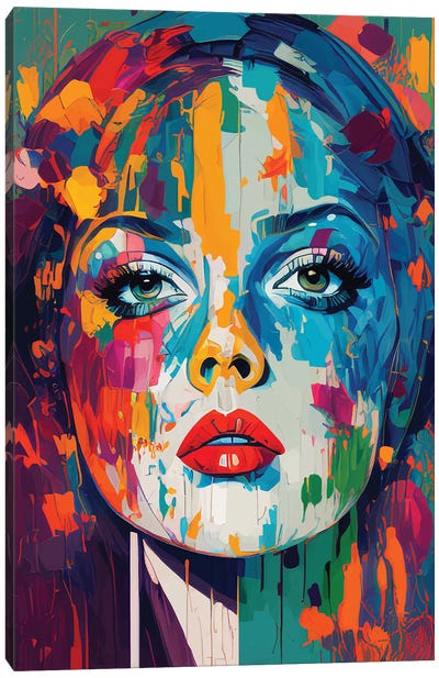 Pop Art Colorful Elegant Portrait Canvas Art Print - Emmanuel Signorino