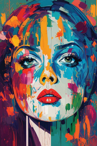 Pop Art: Pop Art Colorful Elegant Portrait by Emmanuel Signorino