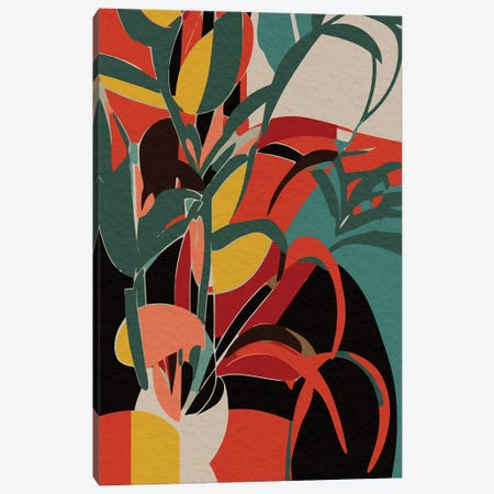 Still Nature In Orange Yellow With A Plant Canvas Print #EMM225} by Emmanuel Signorino Canvas Print