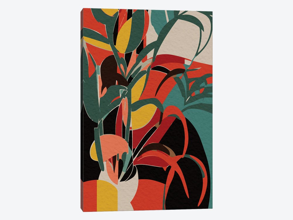Still Nature In Orange Yellow With A Plant by Emmanuel Signorino 1-piece Canvas Art Print