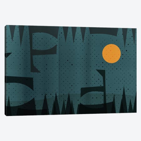 Abstract Geometric And Yellow Moon Landscape Canvas Print #EMM22} by Emmanuel Signorino Canvas Print
