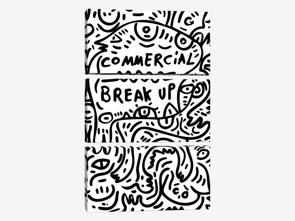 Commercial Break Up Graffiti by Emmanuel Signorino 3-piece Art Print