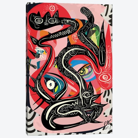 Black Snake Spirit Is Alive Canvas Print #EMM28} by Emmanuel Signorino Art Print