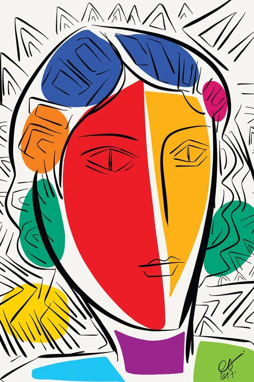 Cubist Multicolor Portrait