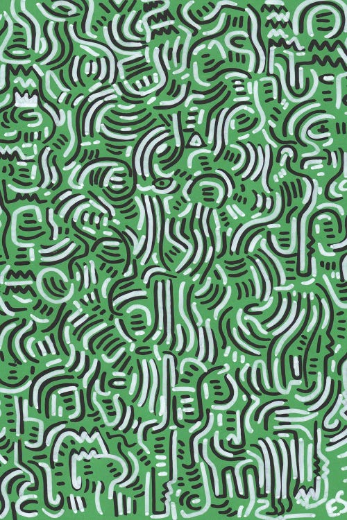 Green Graffiti Line Art