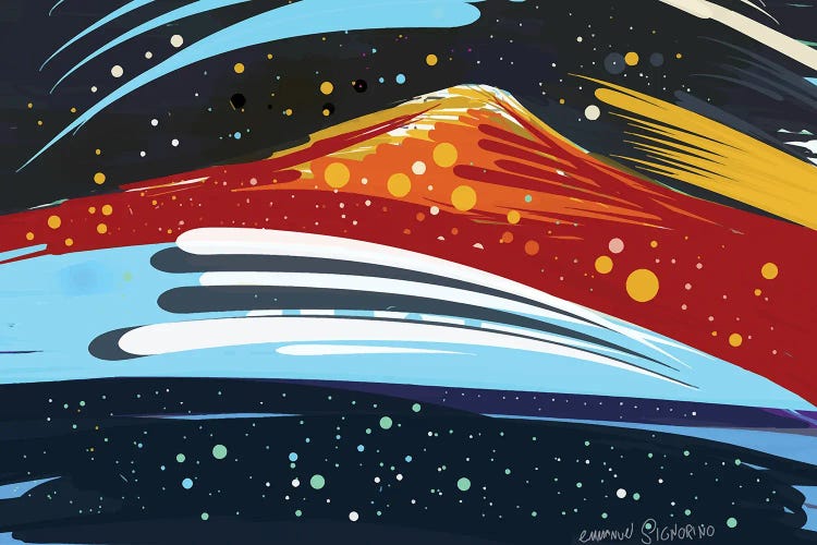 Red Mountain In The Starry Night by Emmanuel Signorino wall art