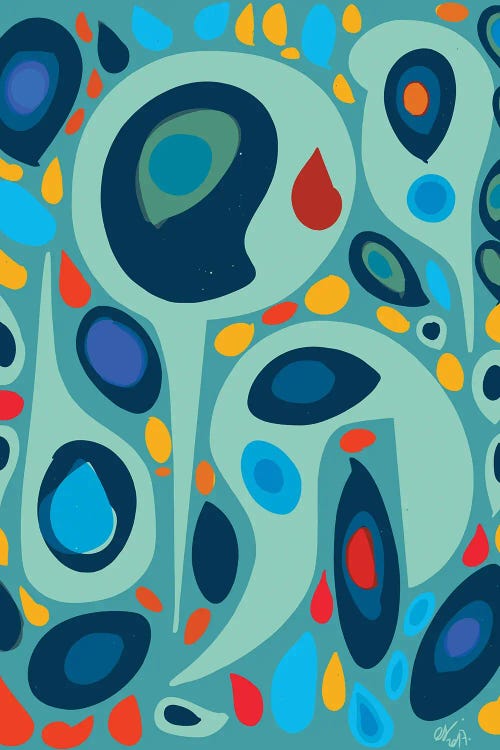 Blue Shapes Of Love by Emmanuel Signorino wall art
