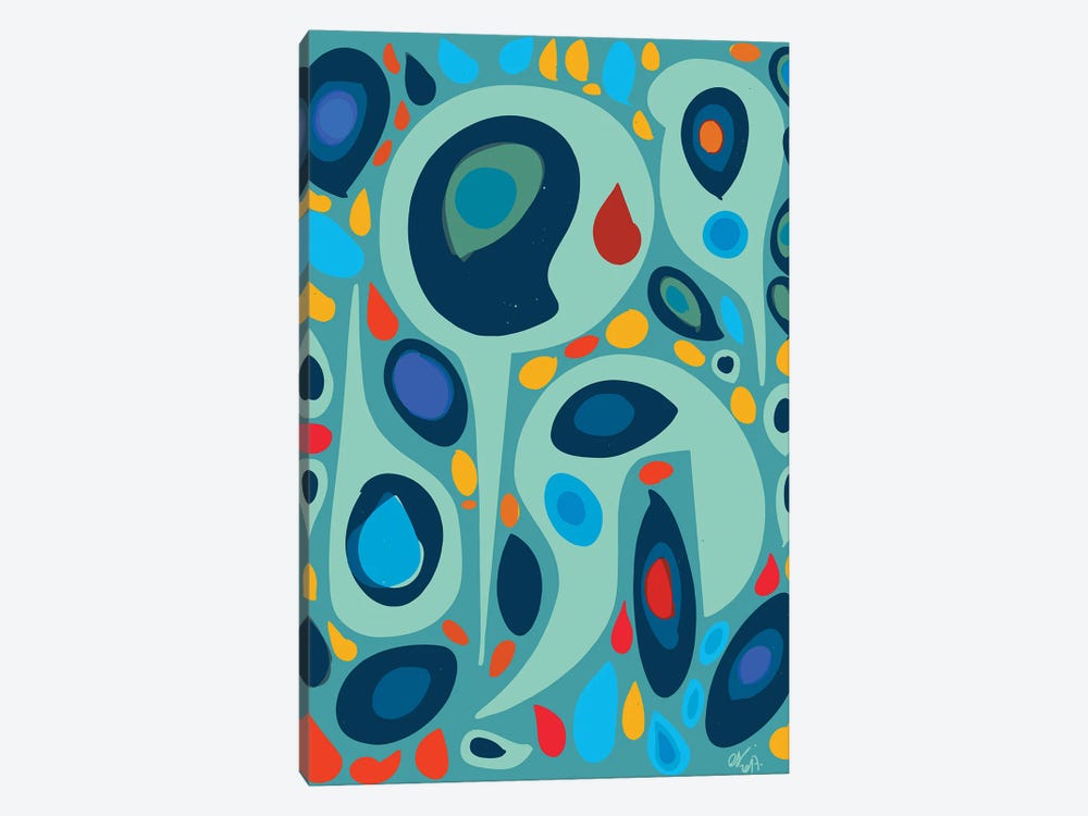 Blue Shapes Of Love by Emmanuel Signorino 1-piece Canvas Art Print