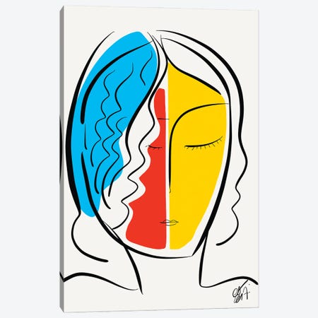 Graphic Minimal French Portrait Canvas Print #EMM46} by Emmanuel Signorino Canvas Artwork
