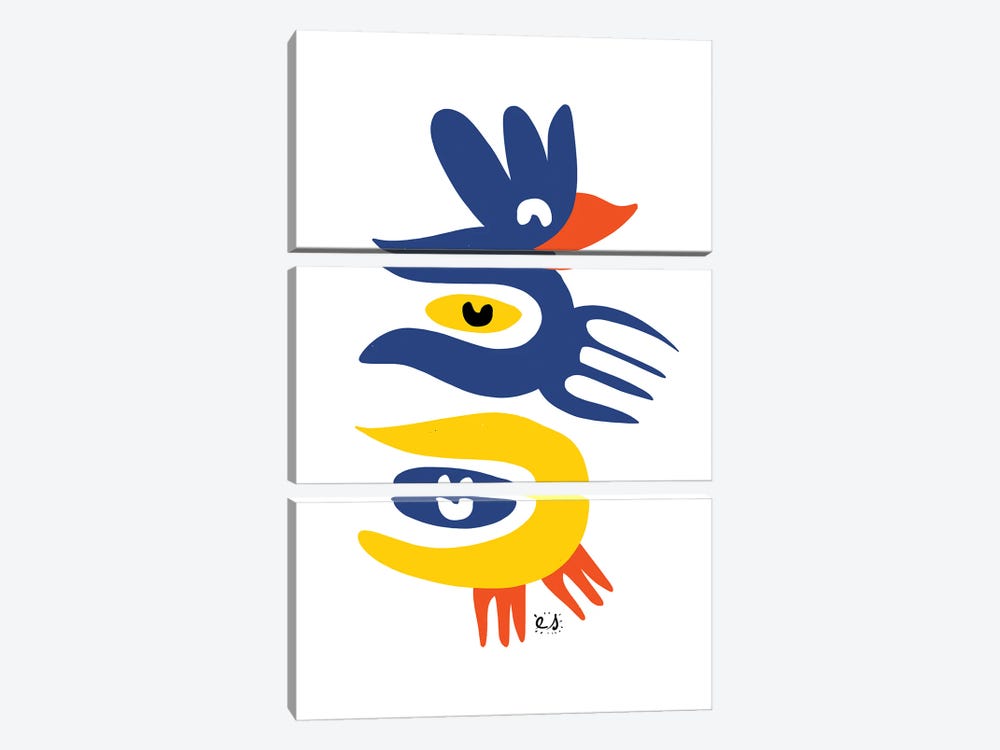 Zen Birds by Emmanuel Signorino 3-piece Canvas Print