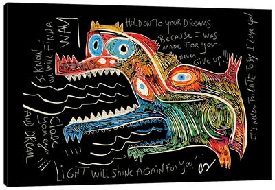 Hold On To Your Dreams Canvas Art Print - Monster Art