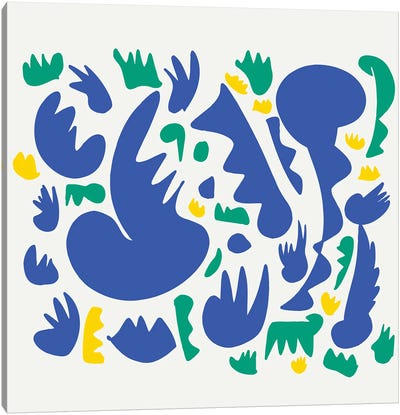 Blue Jazz And Green Grass Canvas Art Print - Emmanuel Signorino