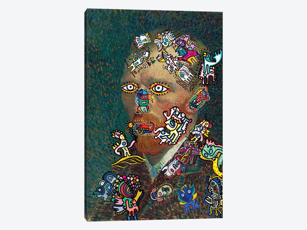 Vincent And The Graffiti Creatures by Emmanuel Signorino 1-piece Canvas Art