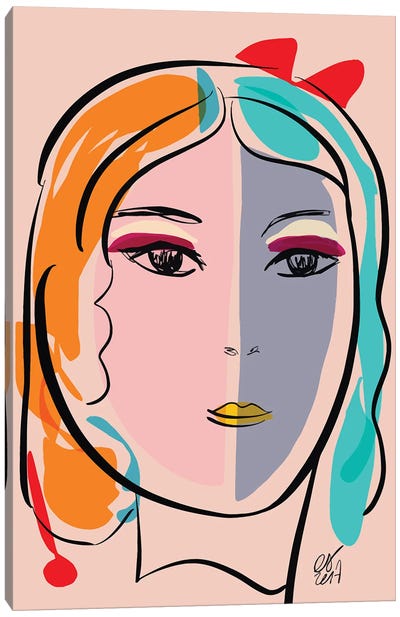 Pastel Portrait Of Stefania Canvas Art Print - Emmanuel Signorino
