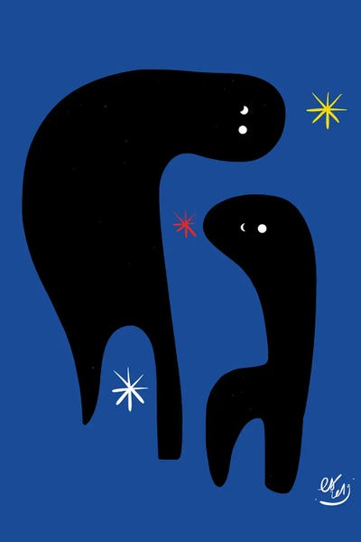 Two Spirits In The Blue Night by Emmanuel Signorino art print