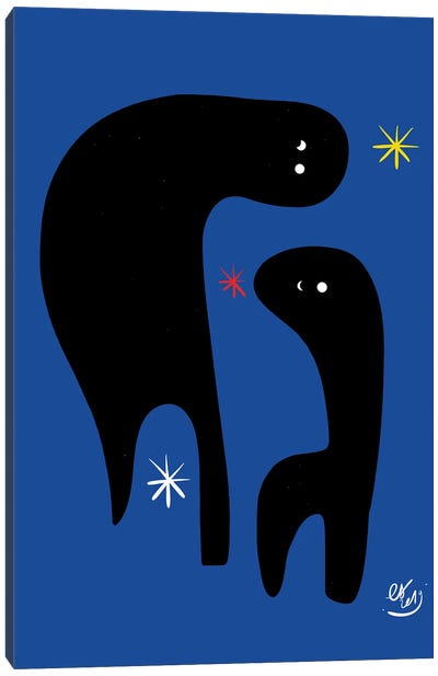 Two Spirits In The Blue Night Canvas Art Print - Emmanuel Signorino