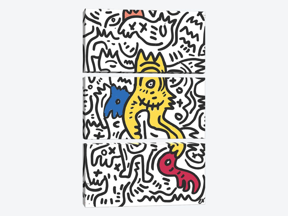 Yellow King by Emmanuel Signorino 3-piece Canvas Print