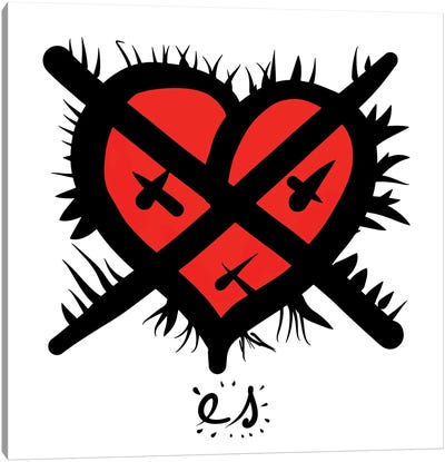 Red Heart My Love Canvas Art Print - Emmanuel Signorino