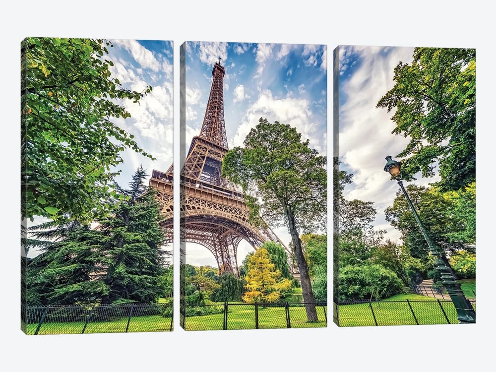 Paris At Spring by Manjik Pictures 3-piece Canvas Wall Art