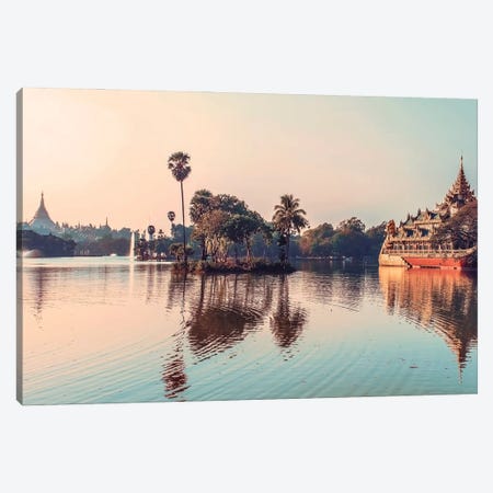 Lake In Yangon Canvas Print #EMN1002} by Manjik Pictures Canvas Wall Art