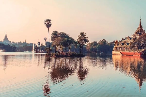 Burma (Myanmar): Lake In Yangon by Manjik Pictures