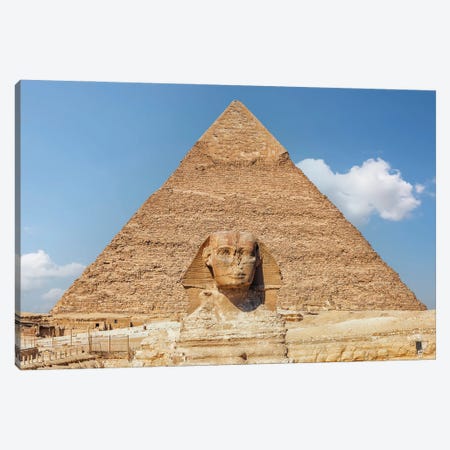 Sphinx And Pyramid Canvas Print #EMN1003} by Manjik Pictures Canvas Art