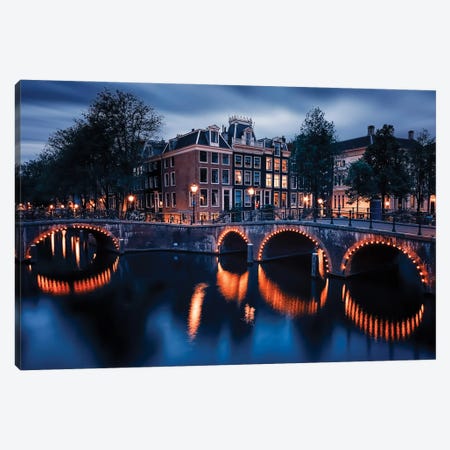 Amsterdam Lights Canvas Print #EMN1022} by Manjik Pictures Canvas Wall Art