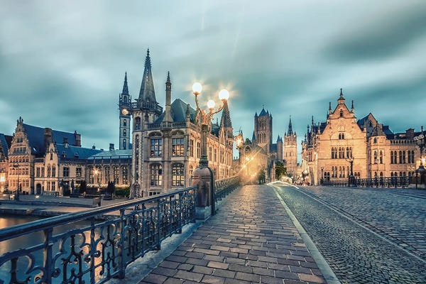 Ghent: Ghent Evening by Manjik Pictures