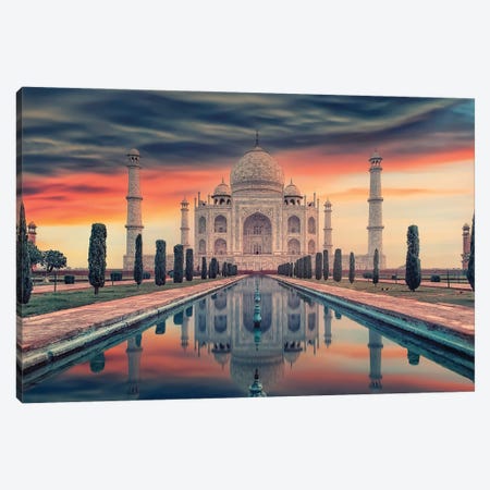 Indian Sunrise Canvas Print #EMN1046} by Manjik Pictures Art Print