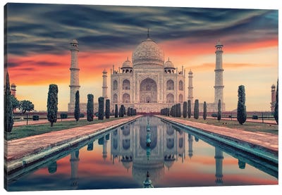 Indian Sunrise Canvas Art Print - Taj Mahal