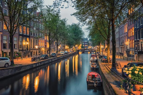 Rivers, Lakes & Waterfronts: Amsterdam City Lights by Manjik Pictures