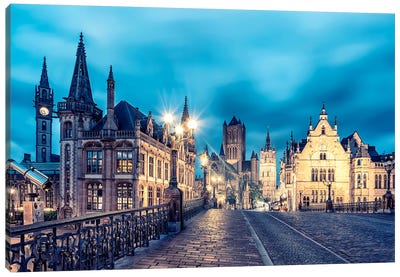Ghent In The Evening Canvas Art Print