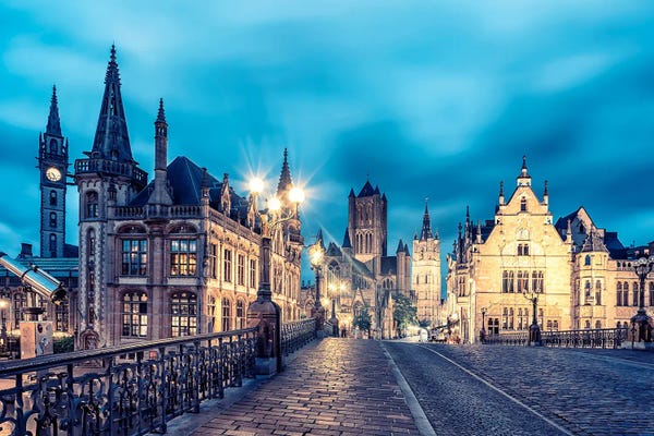 Ghent: Ghent In The Evening by Manjik Pictures