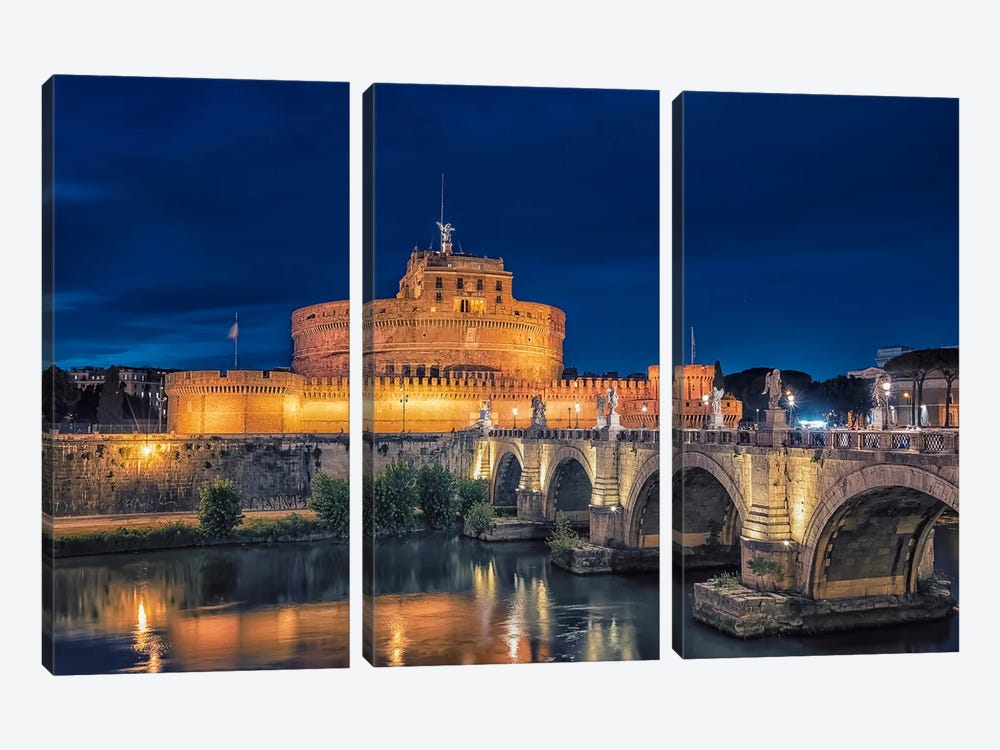 Sant'Angelo By Night by Manjik Pictures 3-piece Canvas Artwork