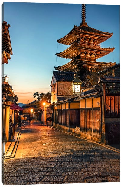 Kyoto City Canvas Art Print - Pagodas