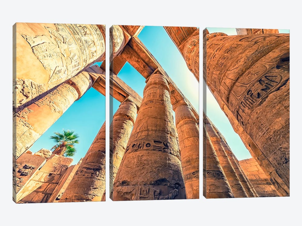 Karnak Architecture by Manjik Pictures 3-piece Canvas Art Print